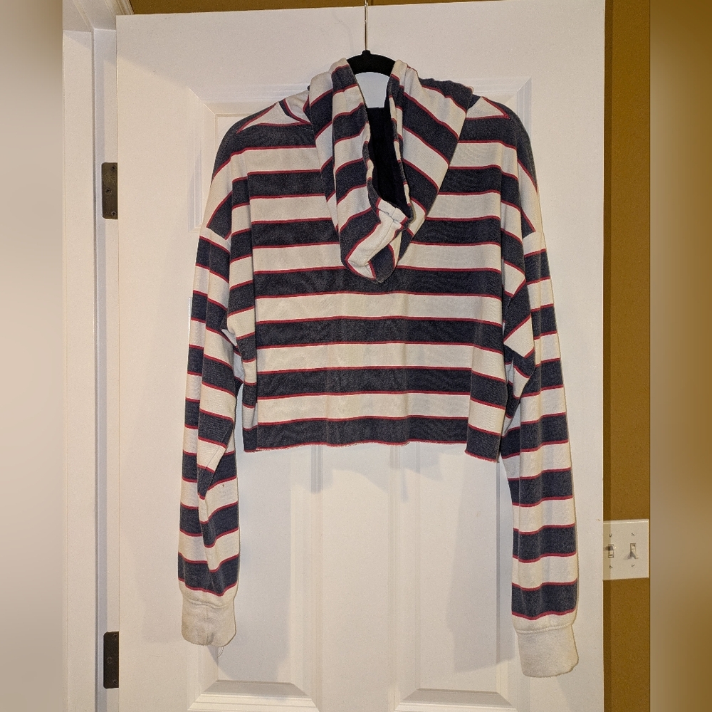 Striped Cropped Hoodie